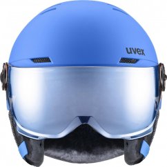 lyžařská helma uvex rocket jr visor blue mat