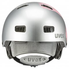detská cyklistická helma uvex kid 3 silver-rosé