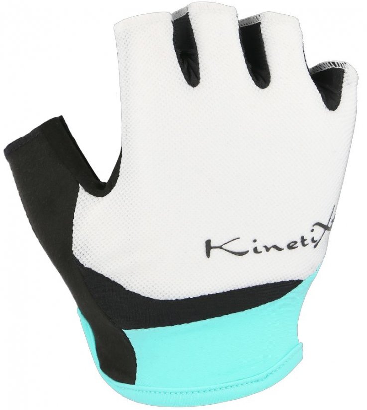 cyklistické rukavice KinetiXx Liz white/turquoise - Velikost: 7.5