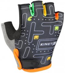 detské cyklistické rukavice KinetiXx Lexy black printed orange