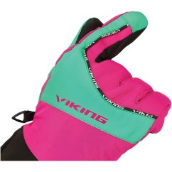 lyžiarske rukavice viking Fin pink green