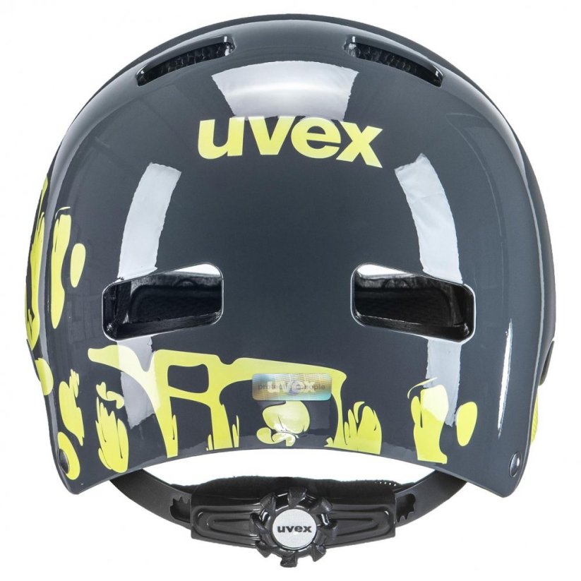 dětská cyklistická helma uvex kid 3 dirtbike grey-lime - Velikost: M (55-58 cm)