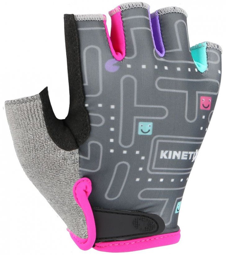 dětské cyklistické rukavice KinetiXx Lexy grey printed pink