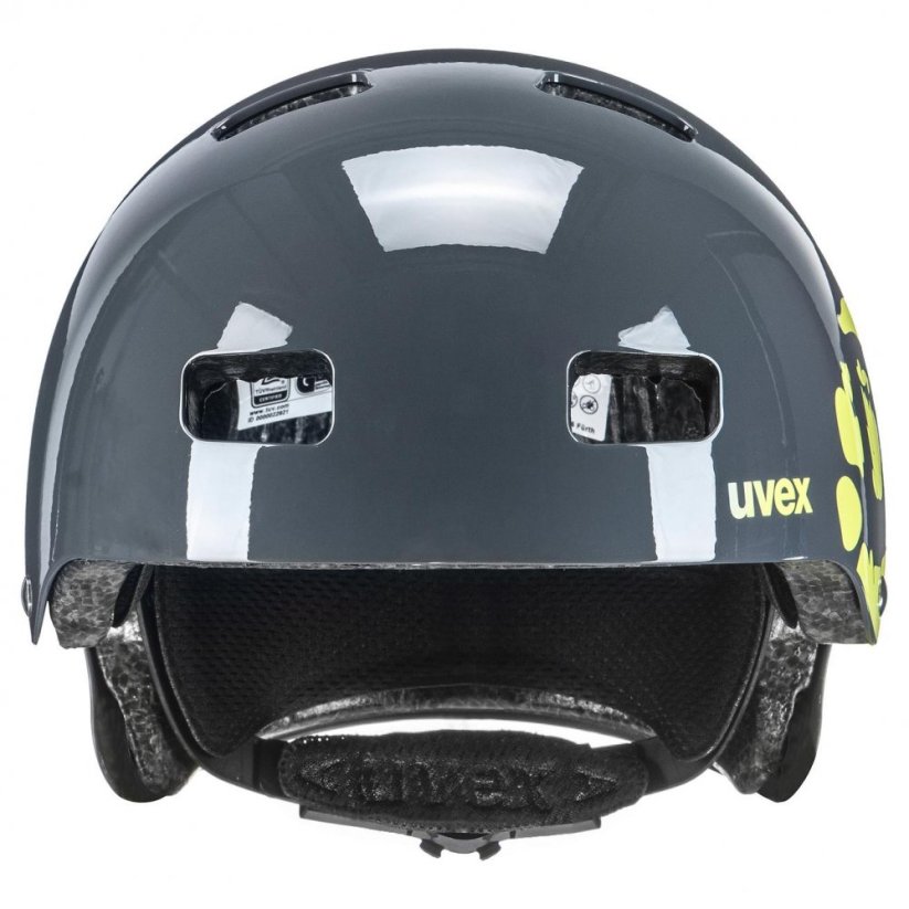 dětská cyklistická helma uvex kid 3 dirtbike grey-lime